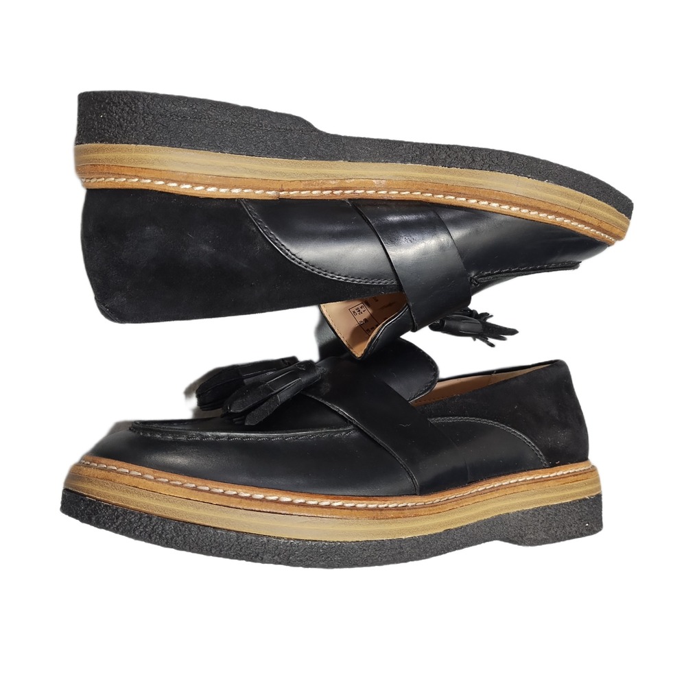 Clarks Zante Spring Loafers Womens US 8M Black Tassel Almond Toe Comfort Slip On